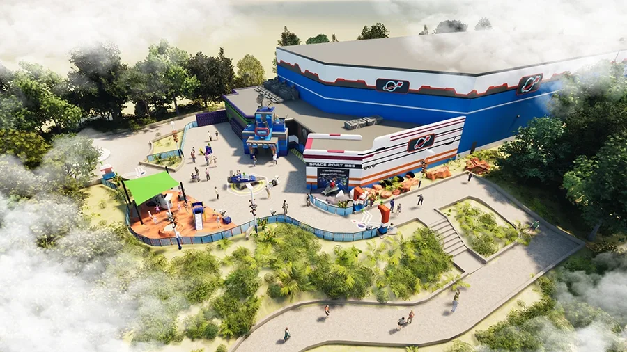 Imagem conceitual mostra a nova área da Legoland Florida que terá como tema o espaço 