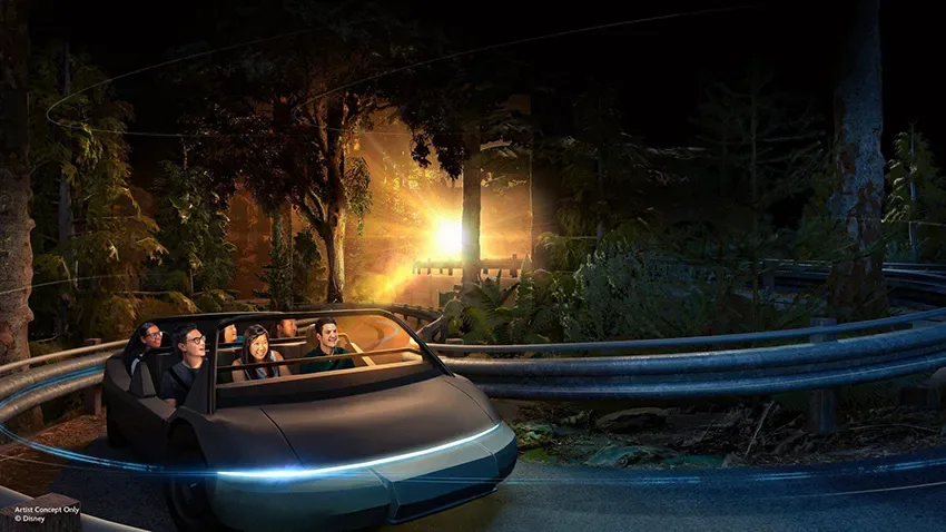 Arte conceitual da nova atração Test Track do EPCOT, no Walt Disney World