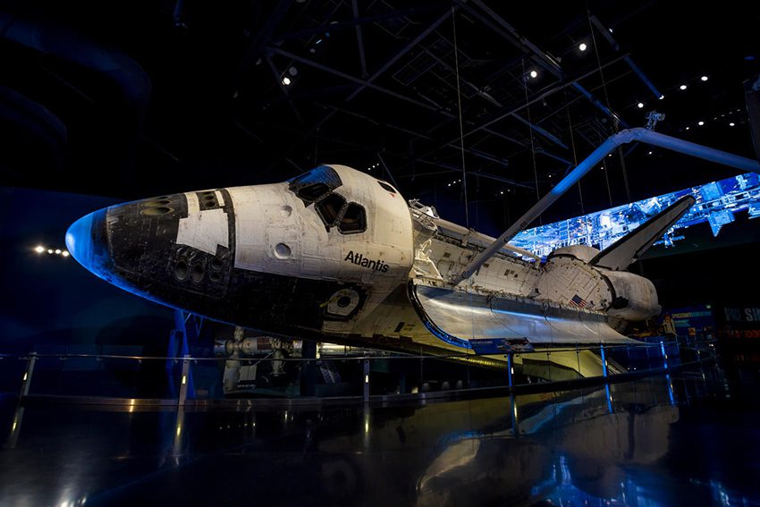 Space shuttle Atlantis is one of the attractions at the Kennedy Space Center in Florida