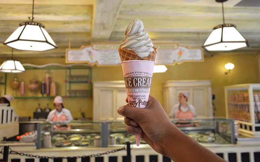 Butterbeer-flavored ice cream cone is one of the highlights of Universal Orlando Resort's Butterbeer Season
