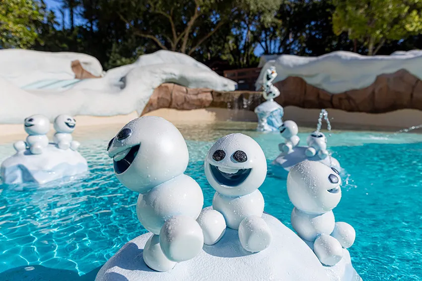 Snowmen in the pool at Disney's Blizzard Beach Water Park in Orlando