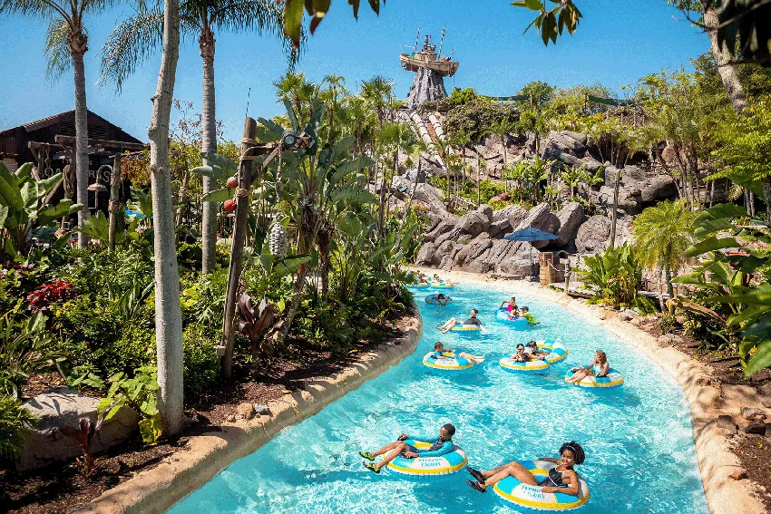 Visitors cool off in the waters of Disney's Blizzard Beach Park celebrating 30 years in Florida