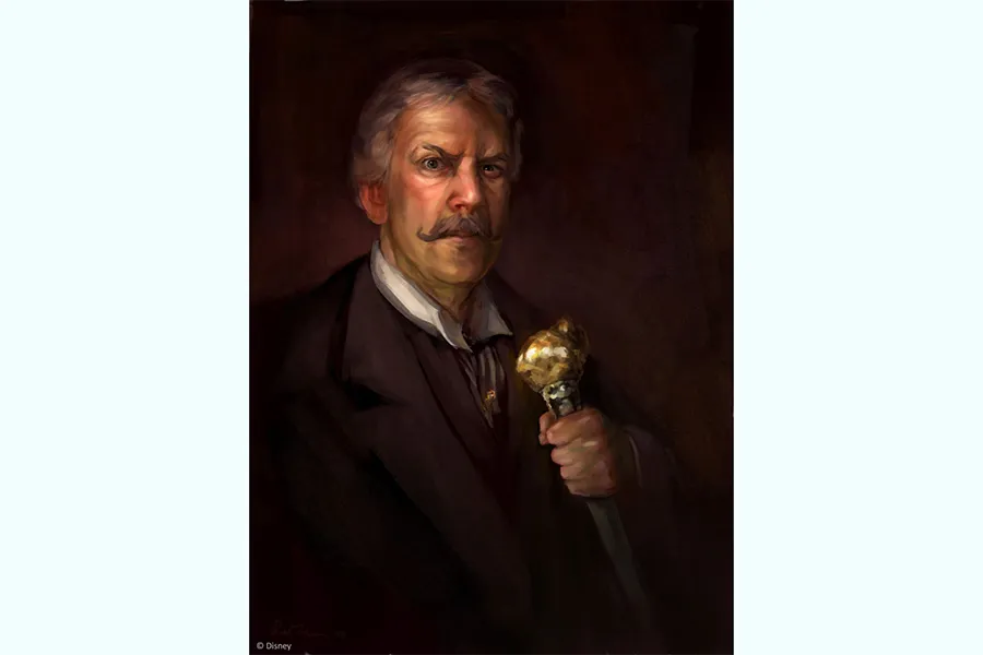 Conceptual image of Barnabas T. Bullion, adventurer who found gold in the Big Thunder Mountain Railroad region