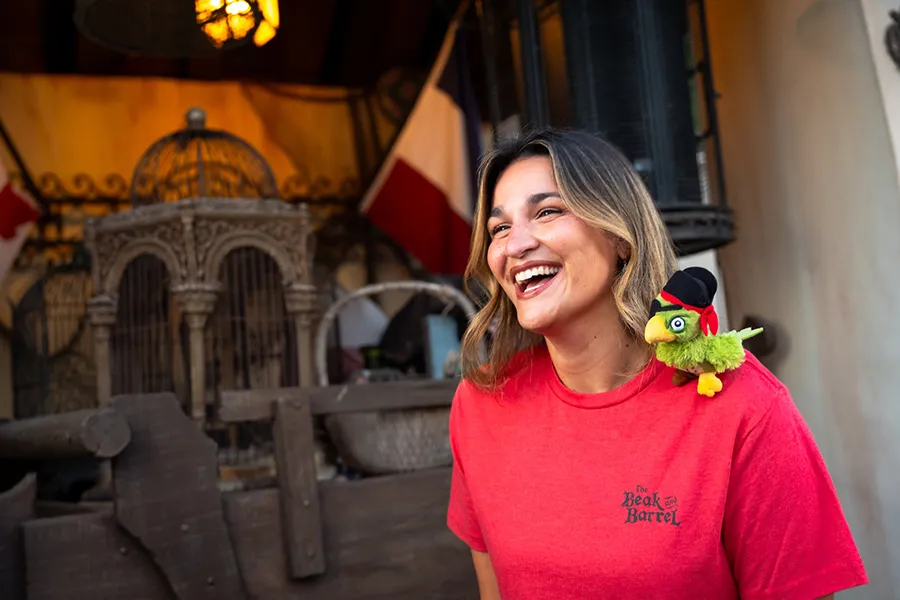 T-shirt and stuffed parrot inspired by The Beak and Barrel pub, which has opening date in August at Disney