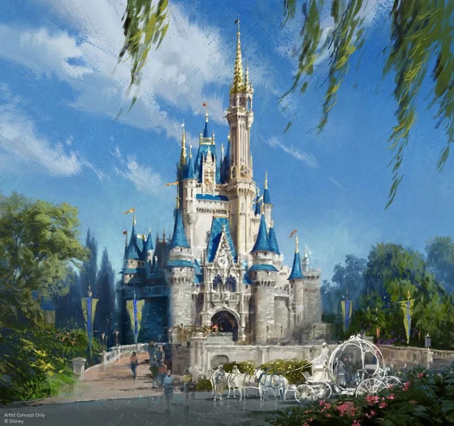 Conceptual art with the color change of Disney's Cinderella Castle