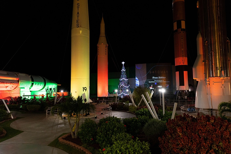 External Christmas decoration at the Kennedy Space Center in Florida