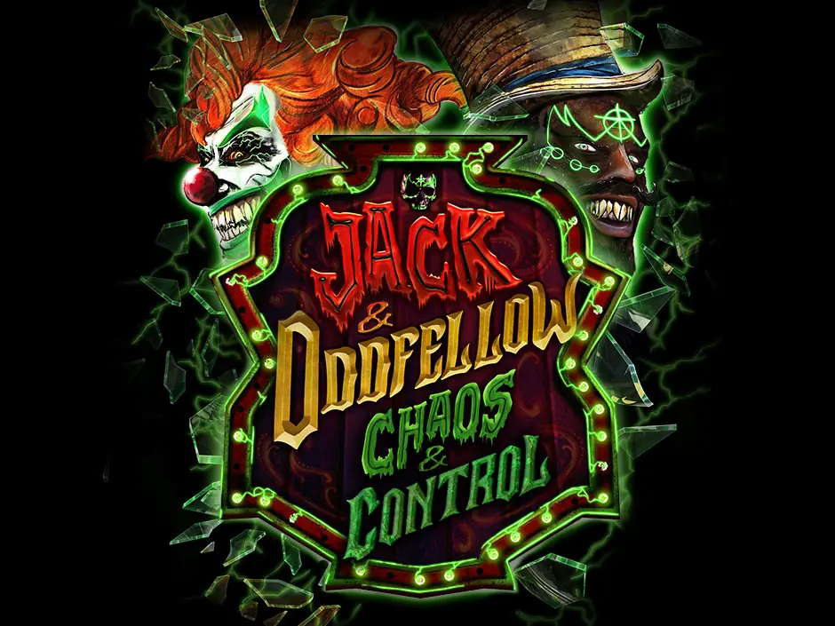 Poster of the movie Jack & Oddfellow: Chaos & Control, theme of one of the Halloween Horror Nights 2026s of Universal Studios Florida