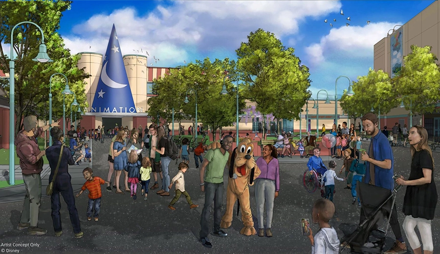 Imagem conceitual da nova área do Disney's Hollywood Studios inspirada nos clássicos da animação