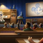 Imagem conceitual de Olaf Draws!, a nova atração da Disney Hollywood Studios