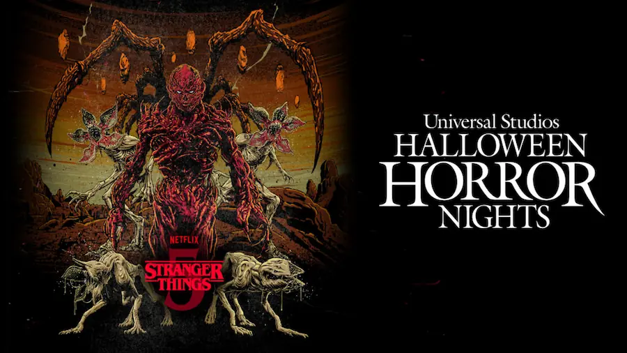 Cartaz de Stranger Things, a nova casa do Halloween Horror Night 2026 da Universal Orlando Resorts